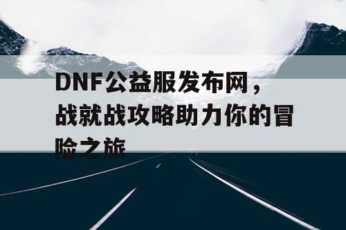 DNF公益服发布网，战就战攻略助力你的冒险之旅