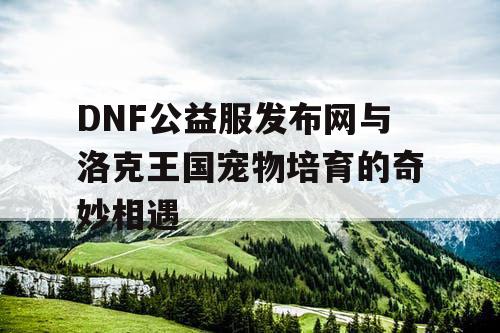 DNF公益服发布网与洛克王国宠物培育的奇妙相遇