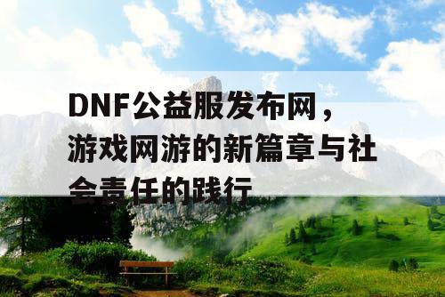 DNF公益服发布网，游戏网游的新篇章与社会责任的践行