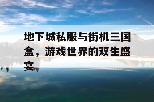 地下城私服与街机三国盒，游戏世界的双生盛宴