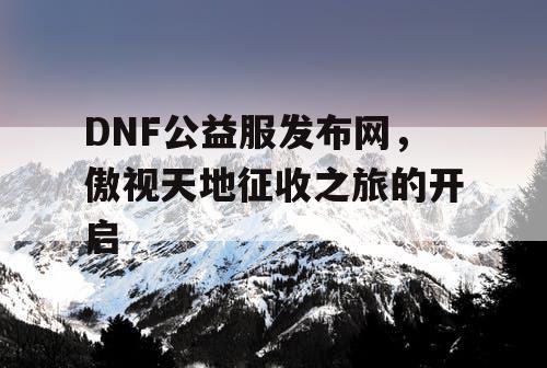 DNF公益服发布网，傲视天地征收之旅的开启