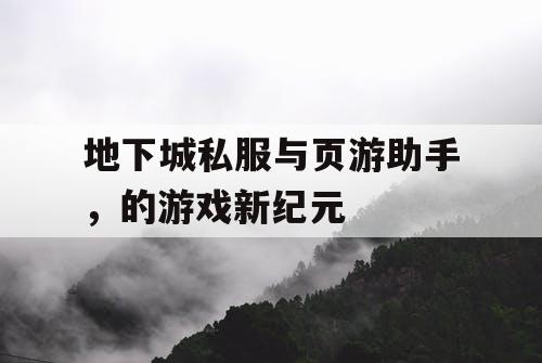 地下城私服与页游助手，的游戏新纪元