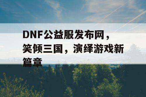 DNF公益服发布网，笑倾三国，演绎游戏新篇章