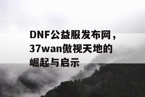 DNF公益服发布网，37wan傲视天地的崛起与启示