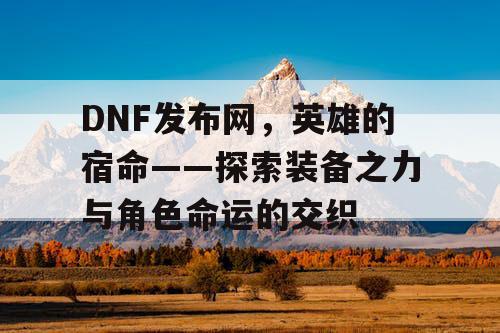 DNF发布网，英雄的宿命——探索装备之力与角色命运的交织