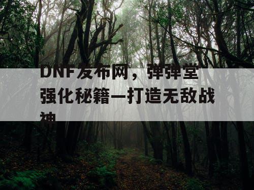 DNF发布网，弹弹堂强化秘籍—打造无敌战神